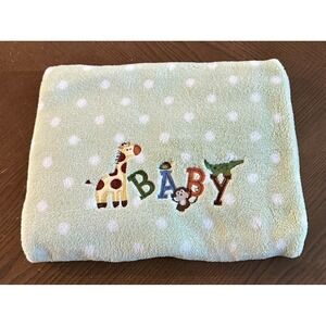 Garanimals Walmart Green Polka Dot Baby Giraffe Flowers Baby Blanket/Lovey 39x29